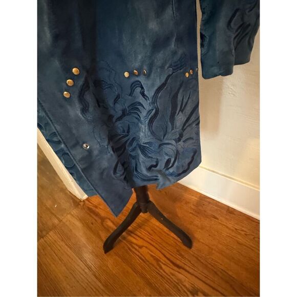 Beautiful Teal Suede Coat - Picture 3 of 8